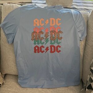 AC/DC Multicolor Logo Men's Light Blue T-Shirt